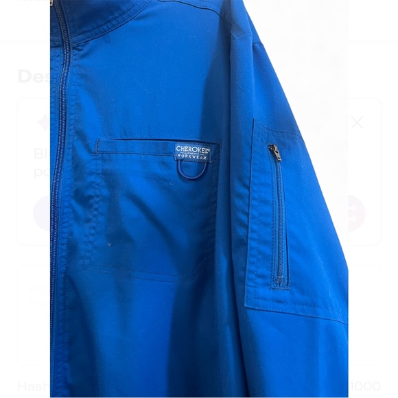 Cherokee Men's uniform Bold Blue Workwear scrubs. - Picture 3 of 6